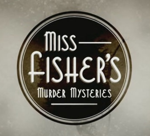 The words Miss Fisher’s murder mysteries encased in a circle